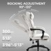 DOWINX Fabric Office Chair, Ergonomic Gaming Computer Chair with Footrest, Lumbar Support, Swivel Wheels for Home, Office - LS-6653F